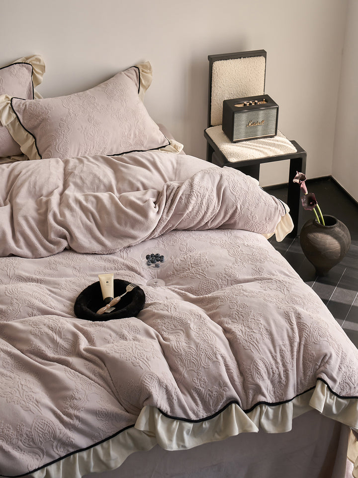 Cozy European Textured Thick Bedding Set