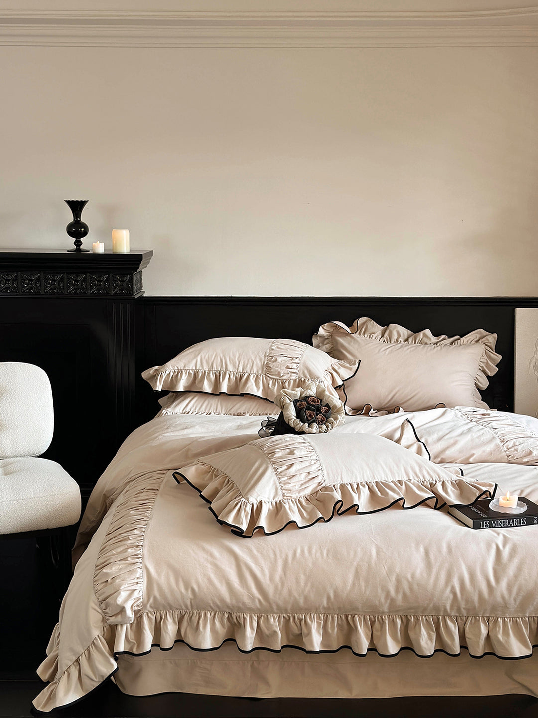 Luxury Style Lotus Leaf Edge Cotton Bedding Set