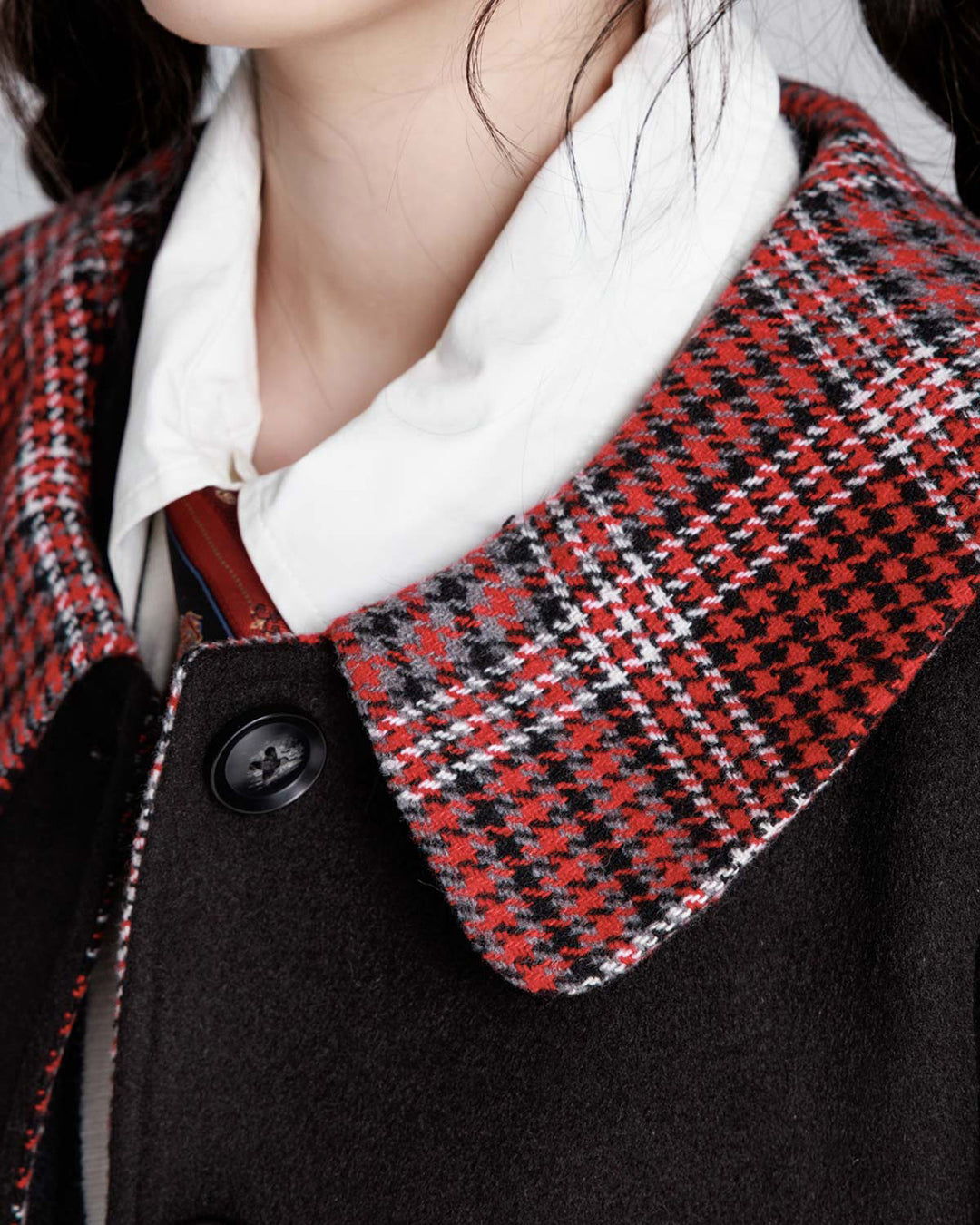 Chic Black / Gray College-style Coat for Fall and Winter