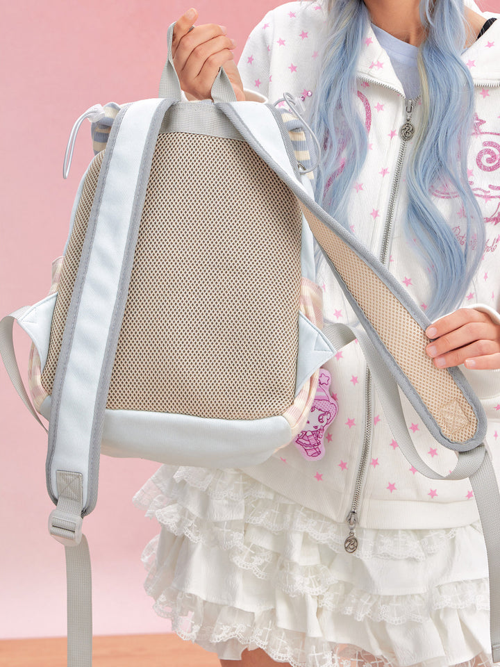 Polka Dot Flap Mini Backpack