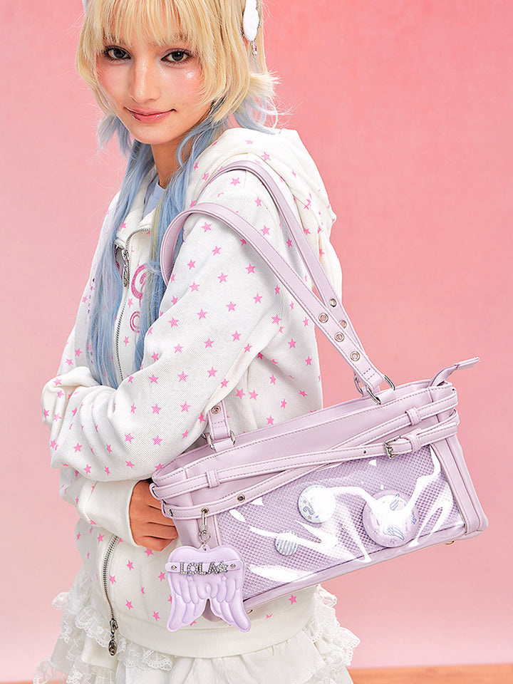 Y2K Angel Wing Long Barrel Ita Shoulder Bag