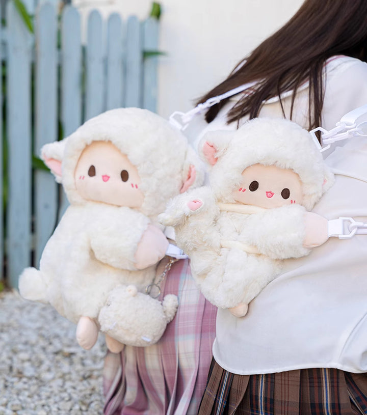 White Lamb Plush Crossbody Bag