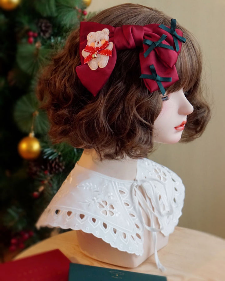 Bear Christmas Bow Headband