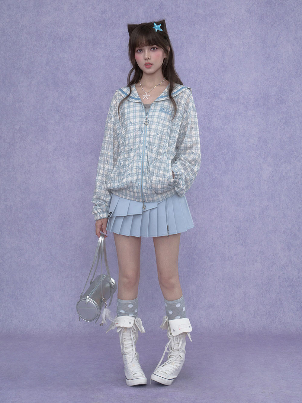 Layered Bow Pleated Mini Skirt
