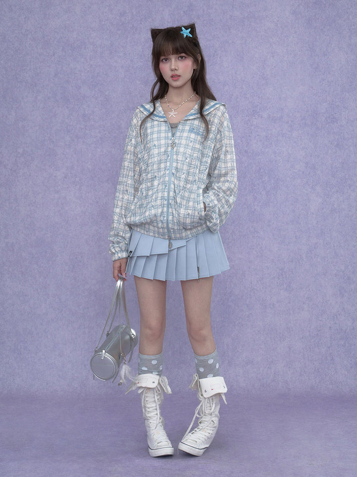 Layered Bow Pleated Mini Skirt