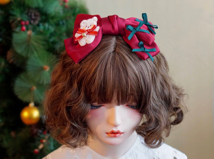 Bear Christmas Bow Headband