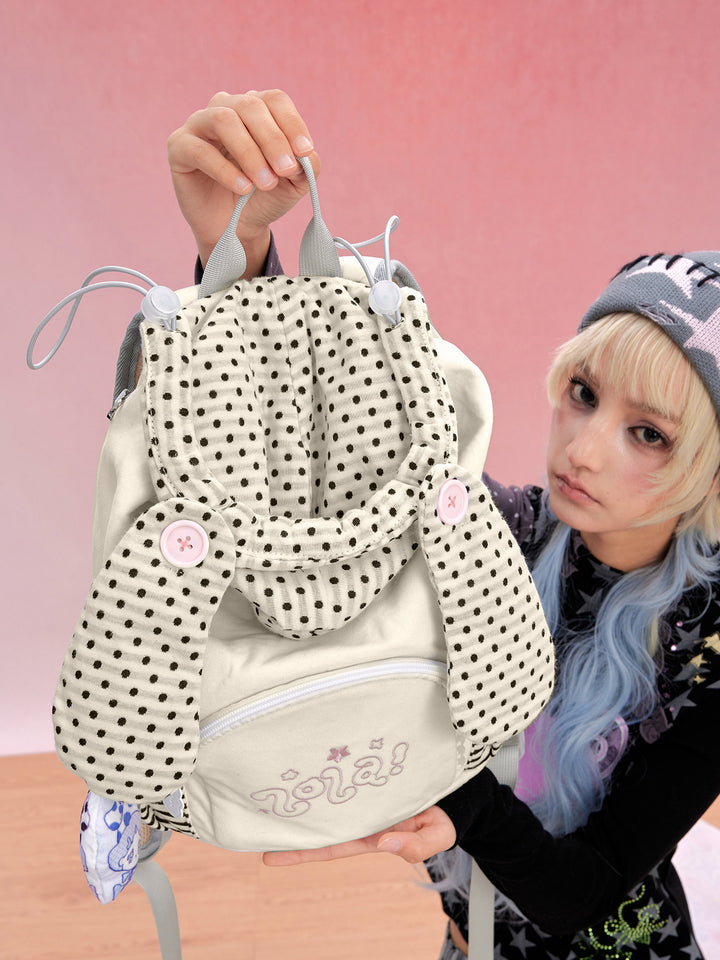 Polka Dot Flap Mini Backpack