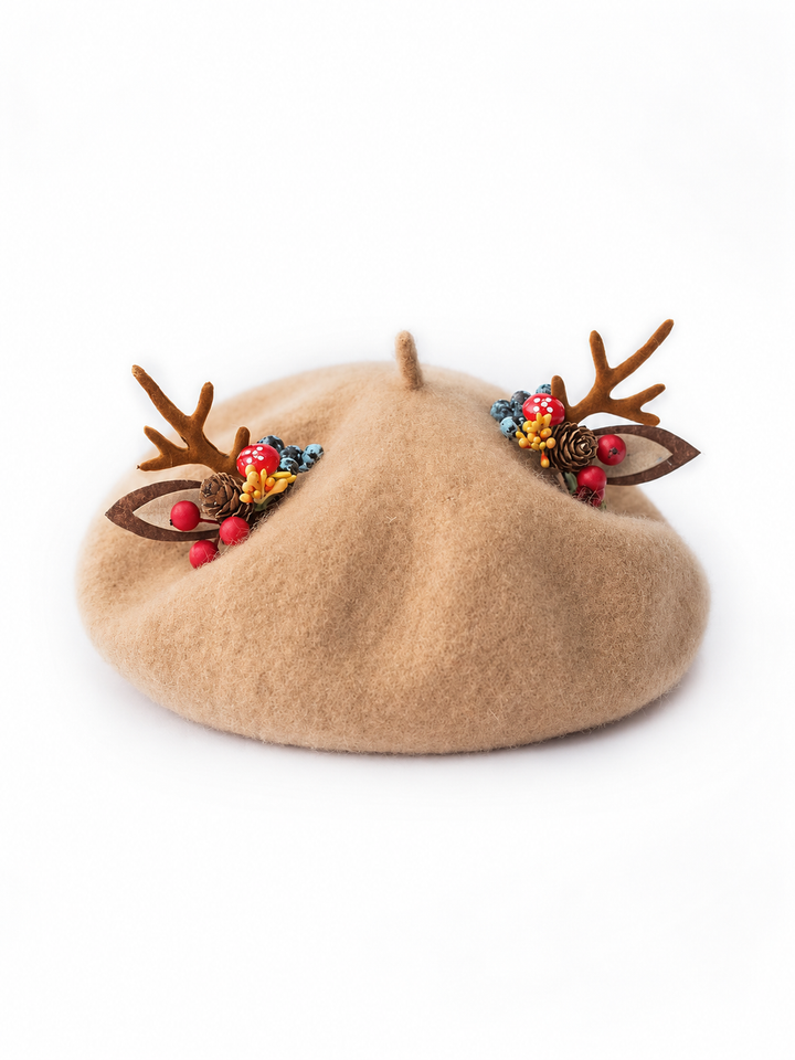Christmas Antler Beret