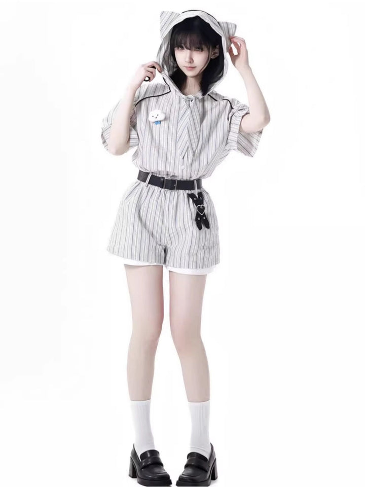 Summer Striped Casual Shirt / Shorts