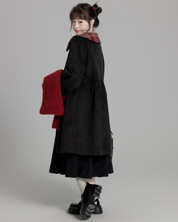 Chic Black / Gray College-style Coat for Fall and Winter