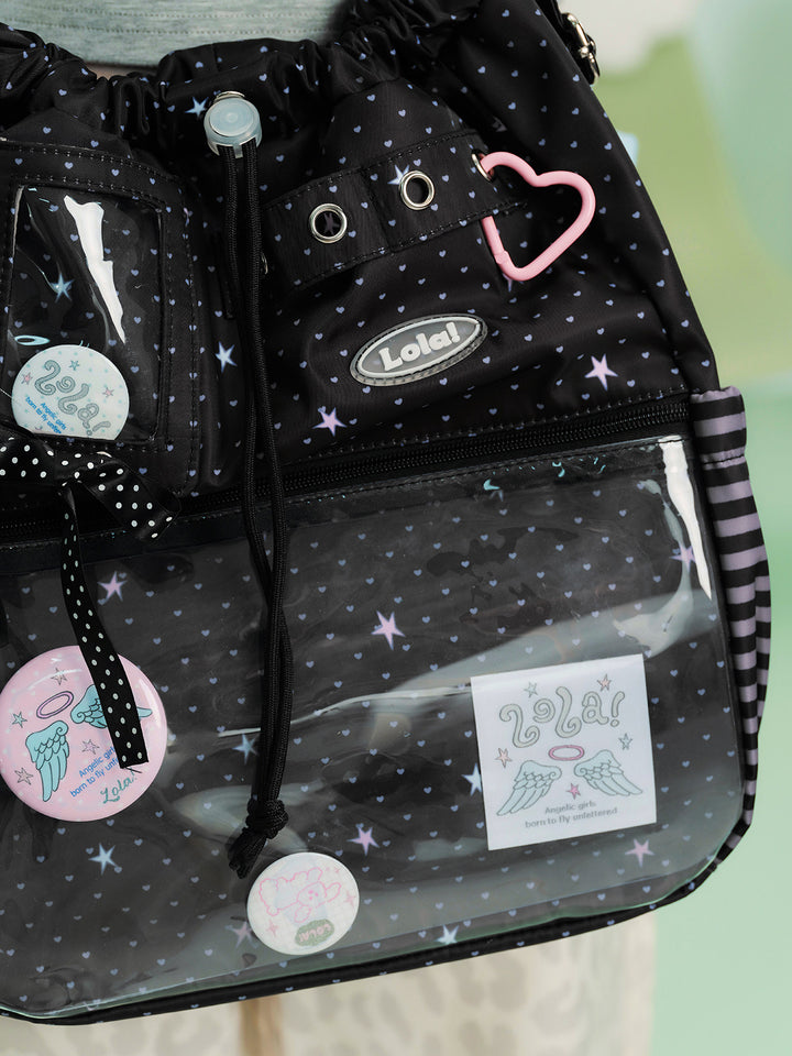2-Way Convertible Star Print Drawstring Ita Bag