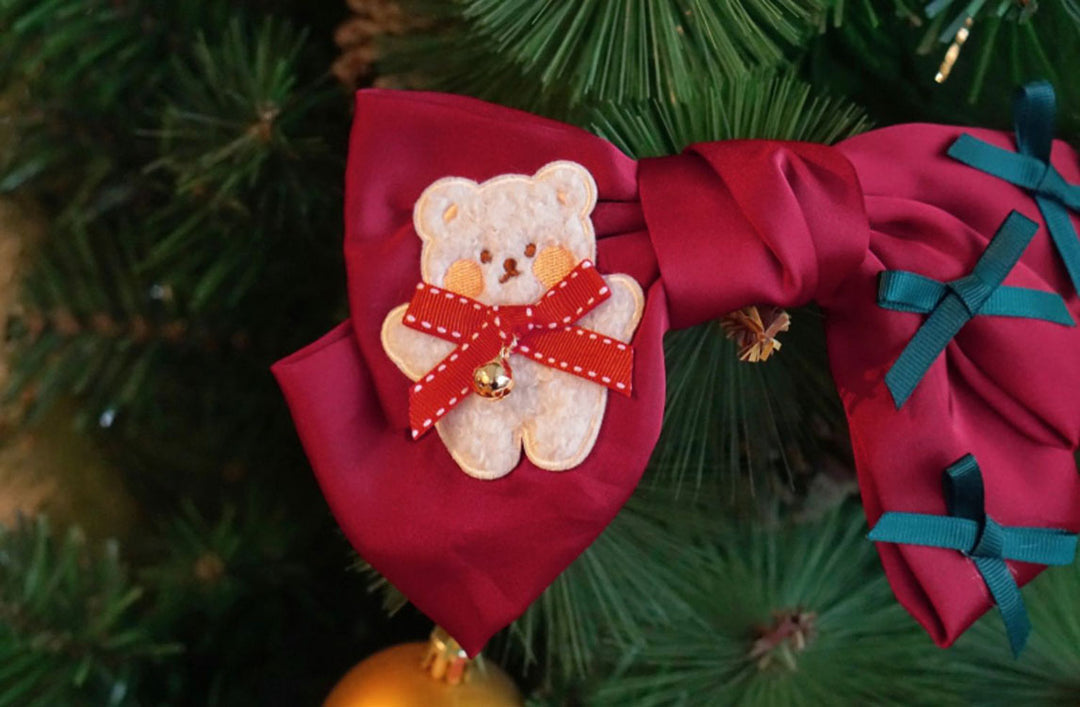 Bear Christmas Bow Headband