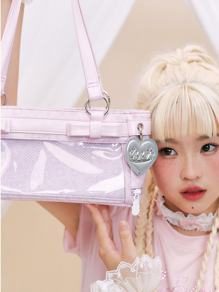 Bow Clear Pocket Shoulder Bag