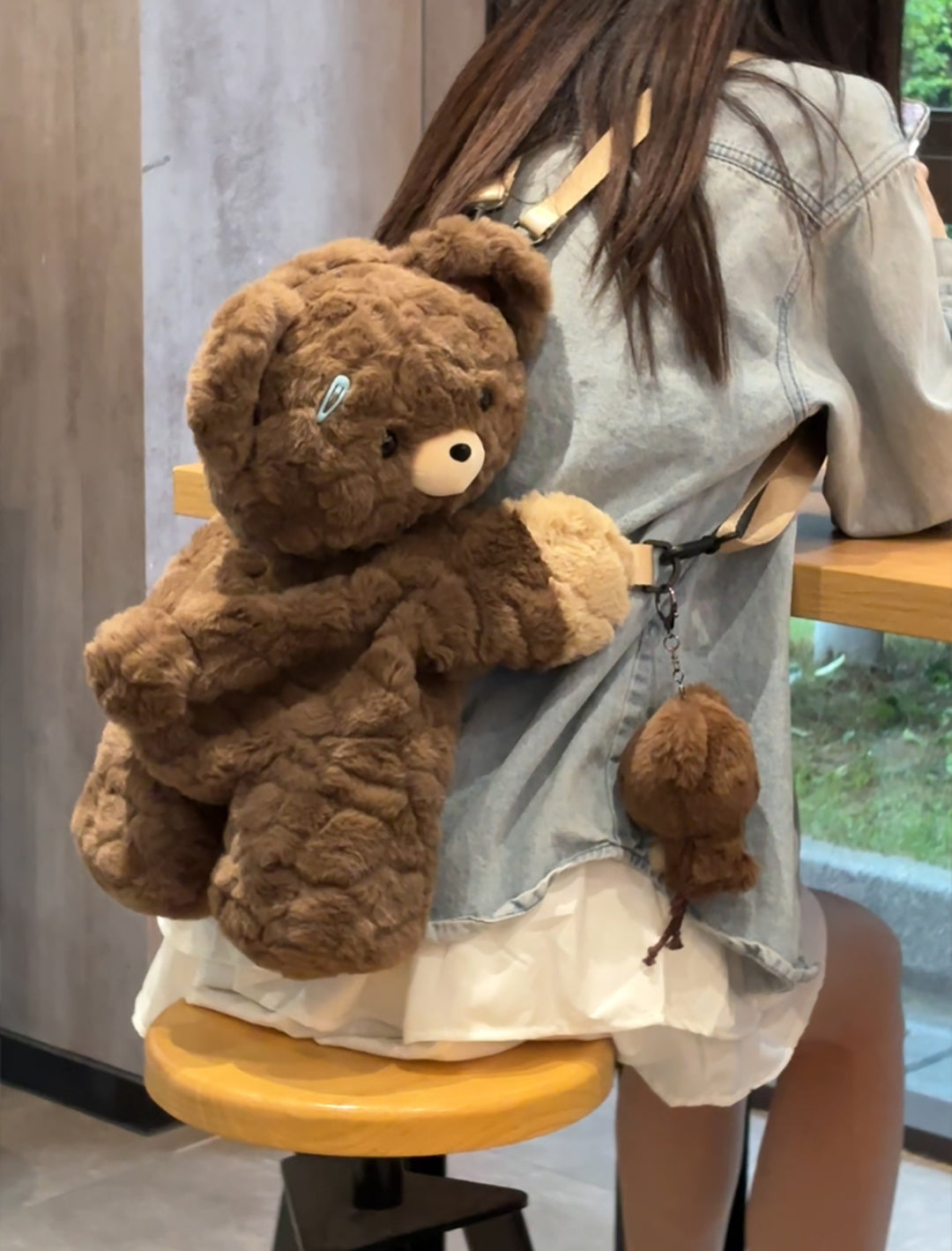 Cute Bear Lying Plush Backpack