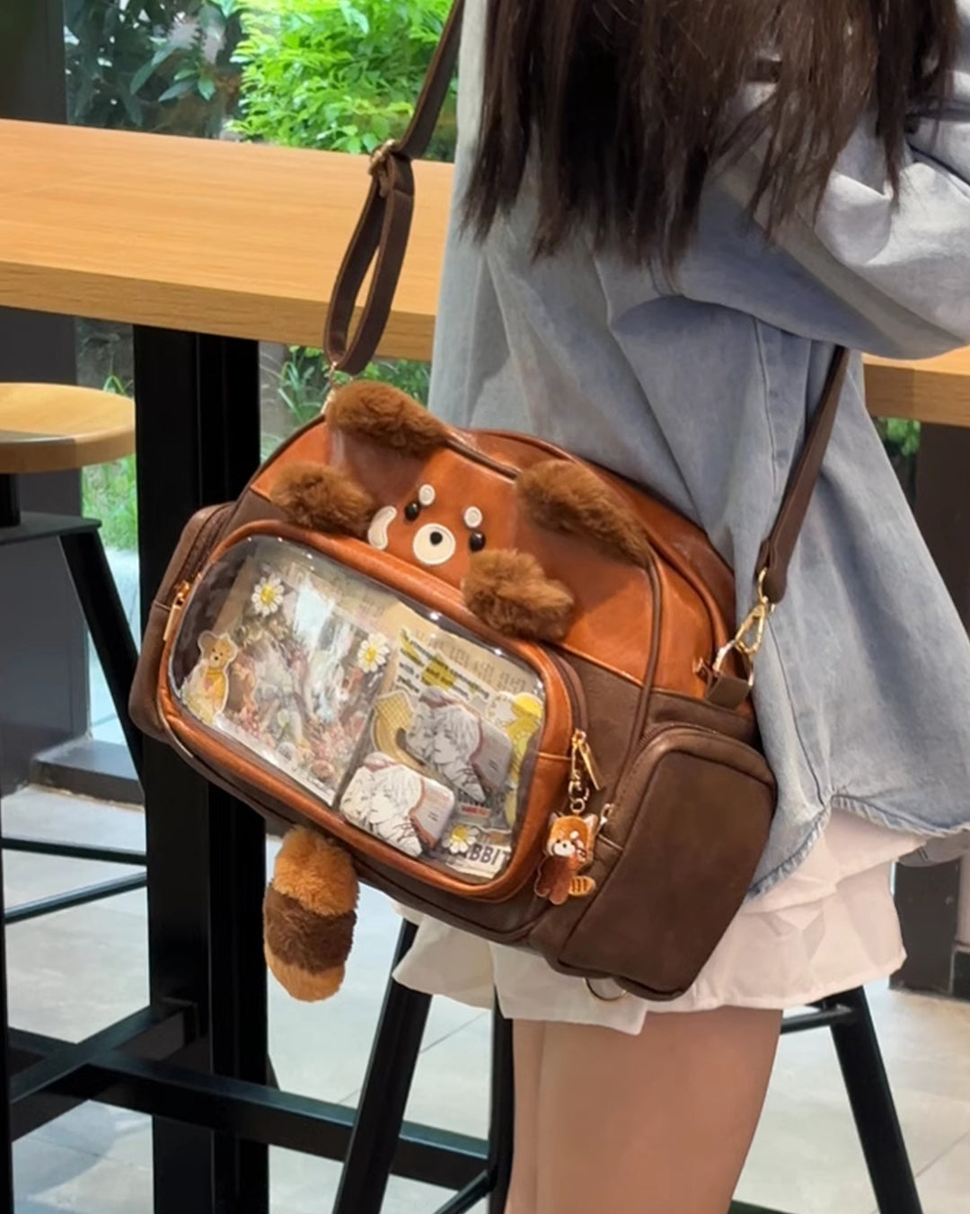 Red Panda Leather Crossbody Ita Bag