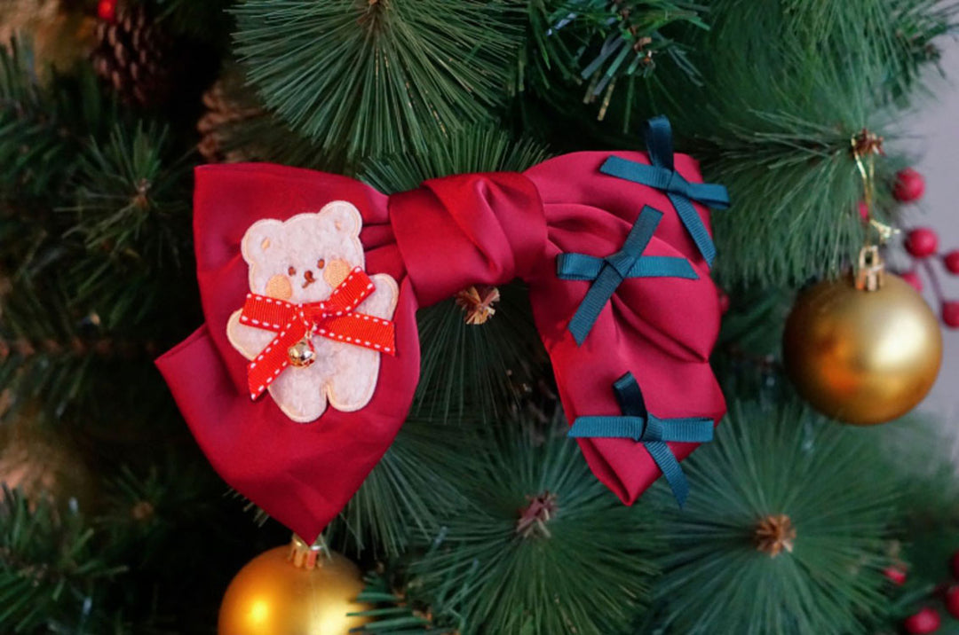 Bear Christmas Bow Headband