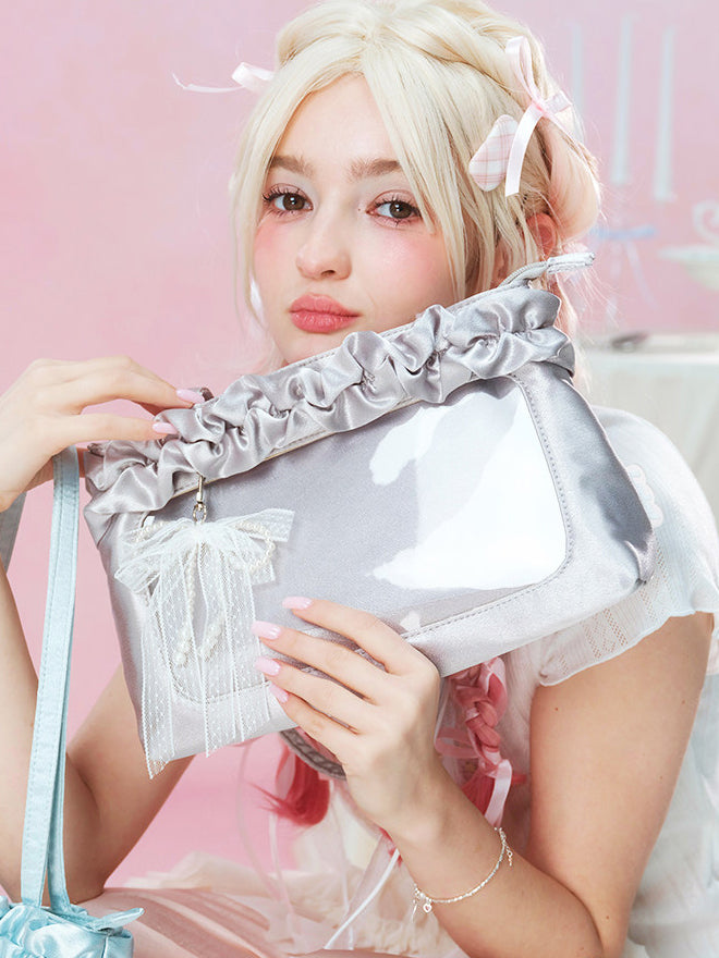 Satin Ruffle Balletcore Ita Underarm Bag
