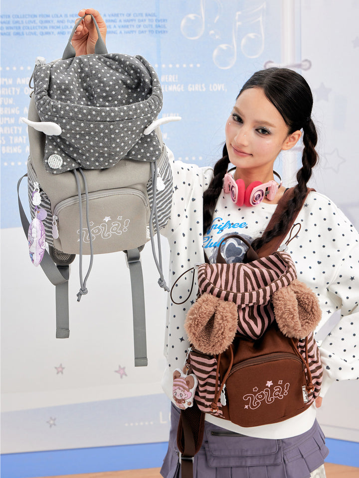 Polka Dot Flap Mini Backpack
