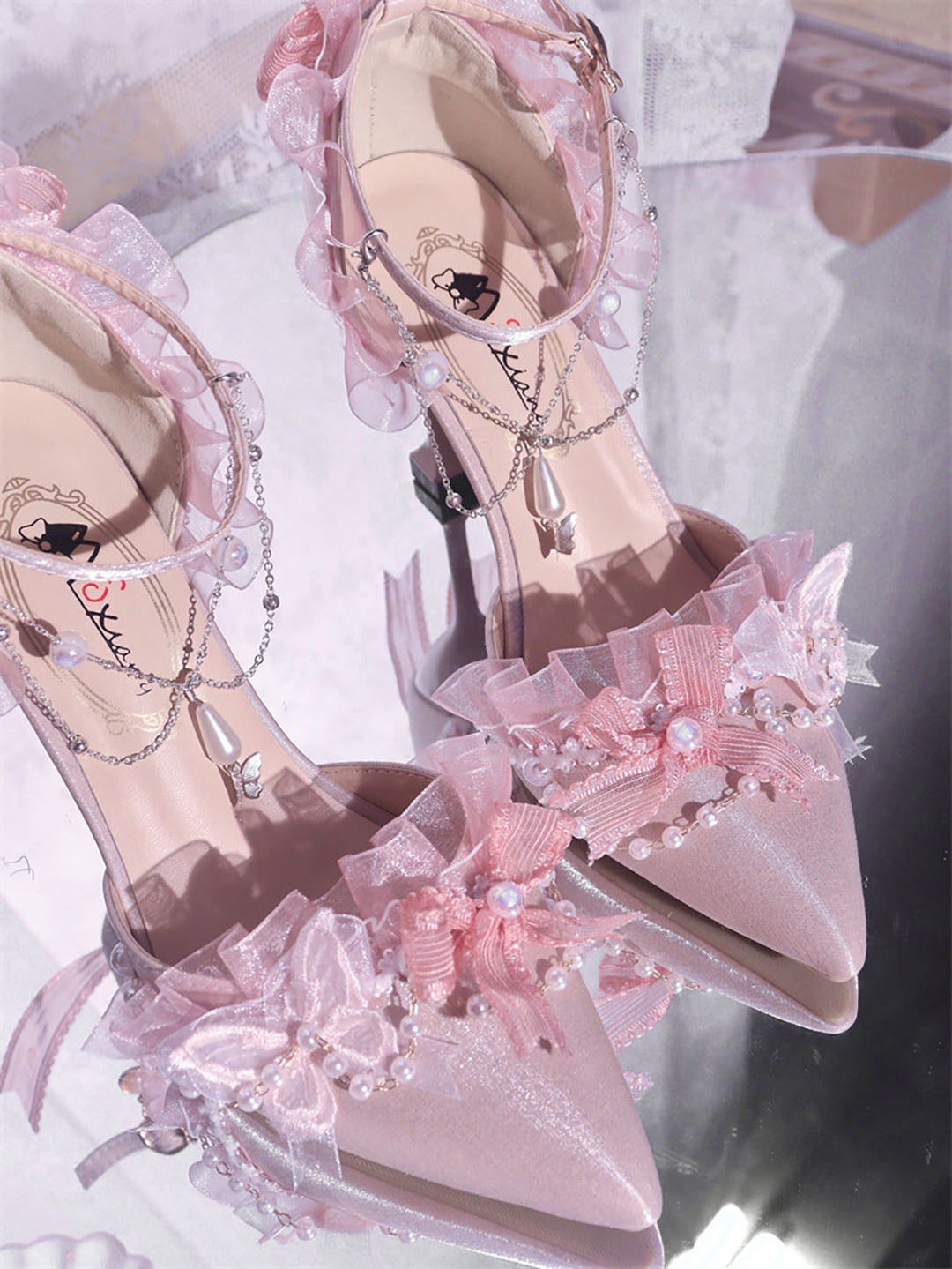 Elegant Bow Decoration Lolita High Heels