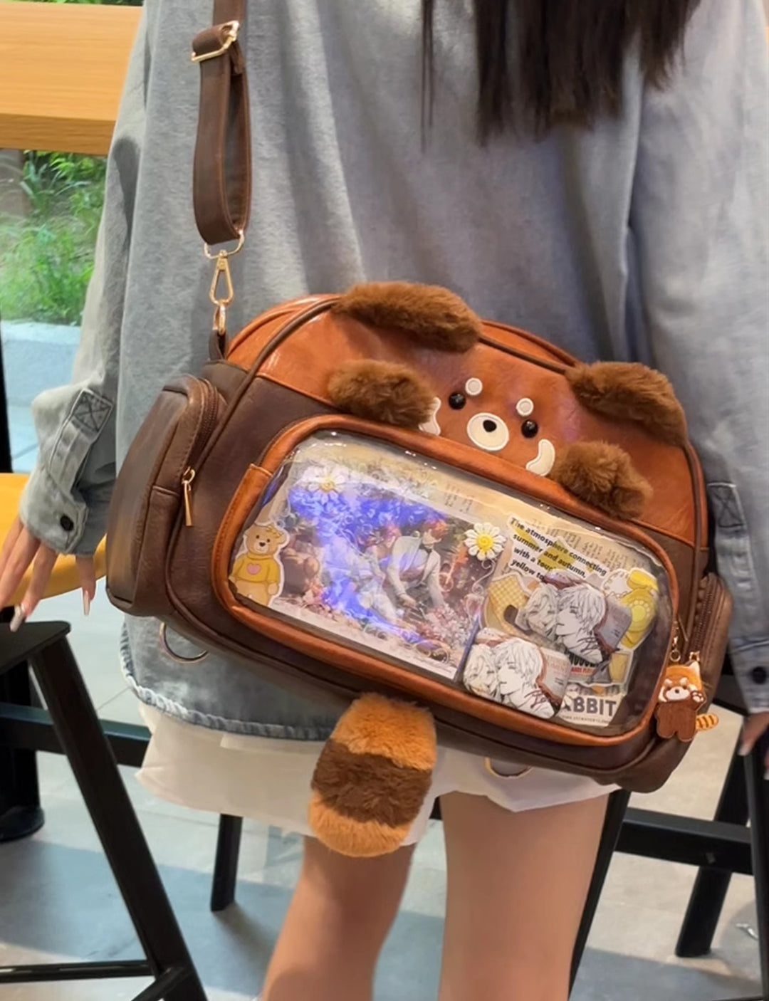 Red Panda Leather Crossbody Ita Bag