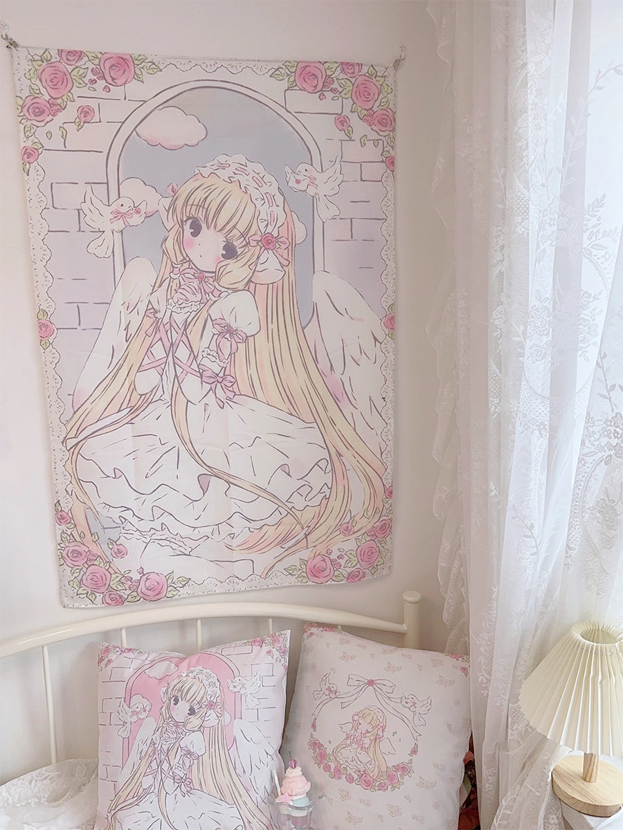 Angel Wings Pink Tapestry