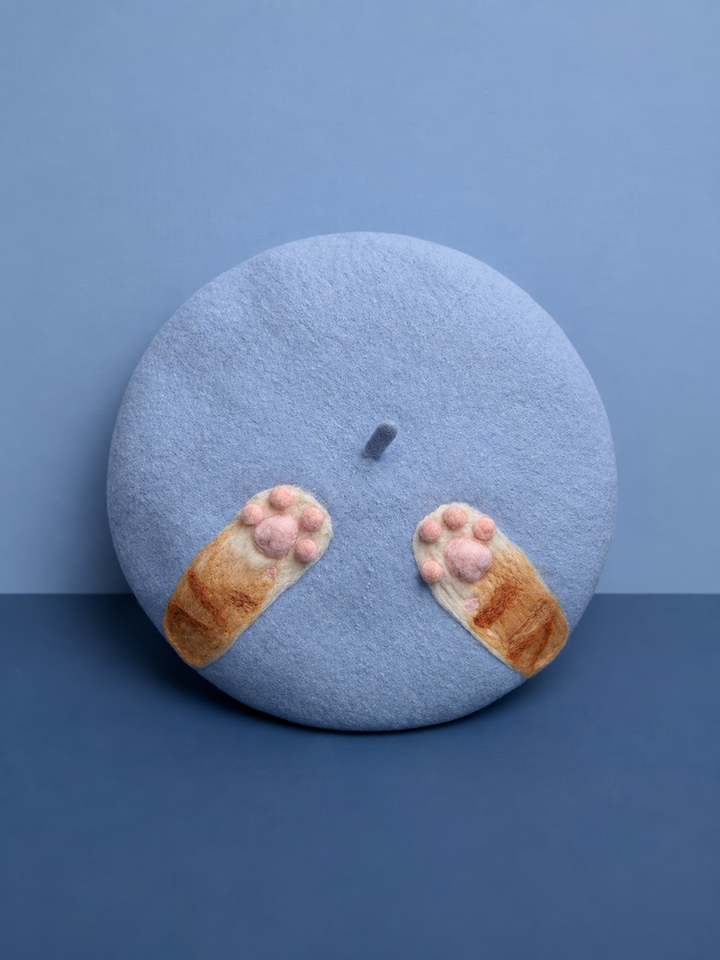 Kitty Paw Handmade Wool Beret