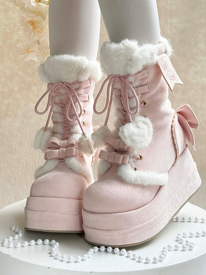 Pink Plush Rabbit Boot