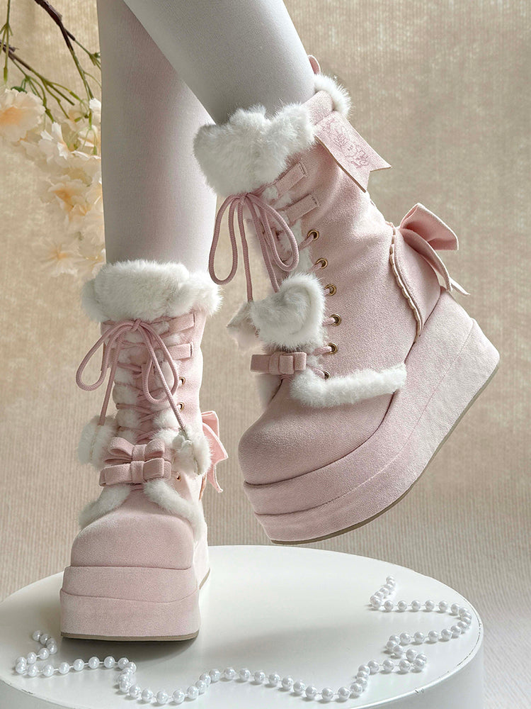 Pink Plush Rabbit Boot