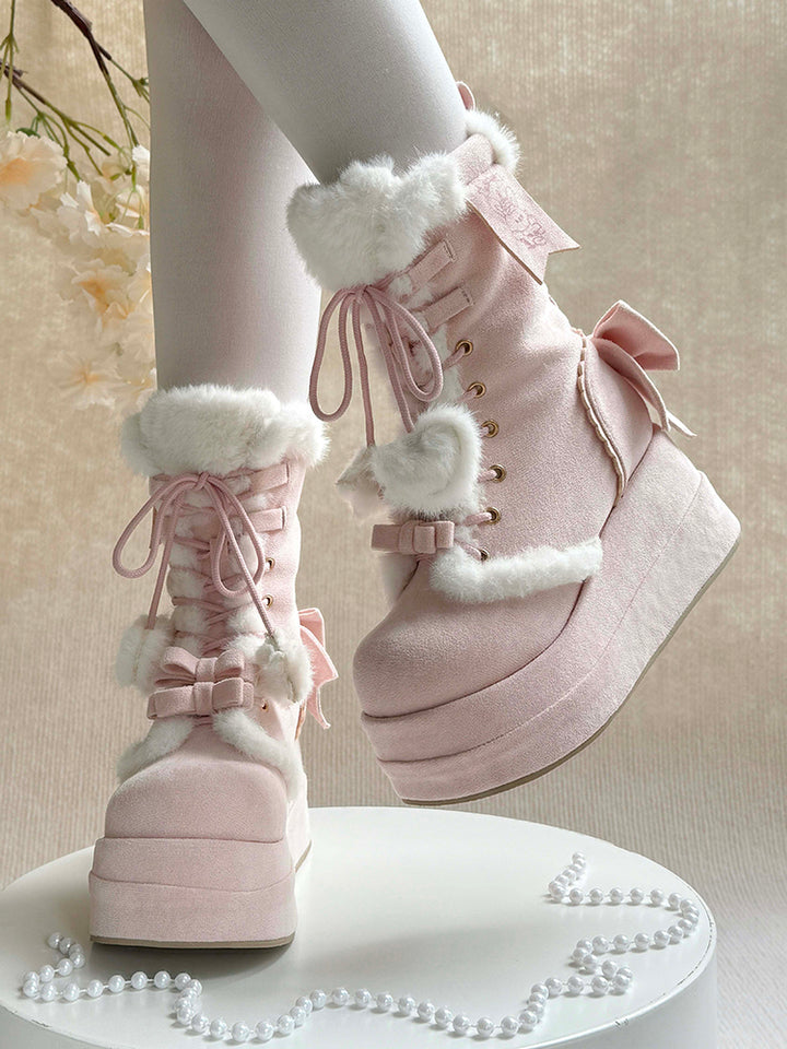 Pink Plush Rabbit Boot