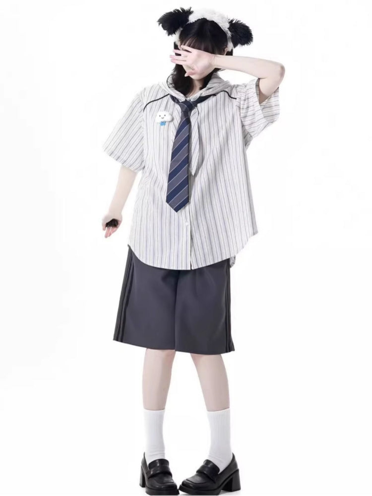 Summer Striped Casual Shirt / Shorts