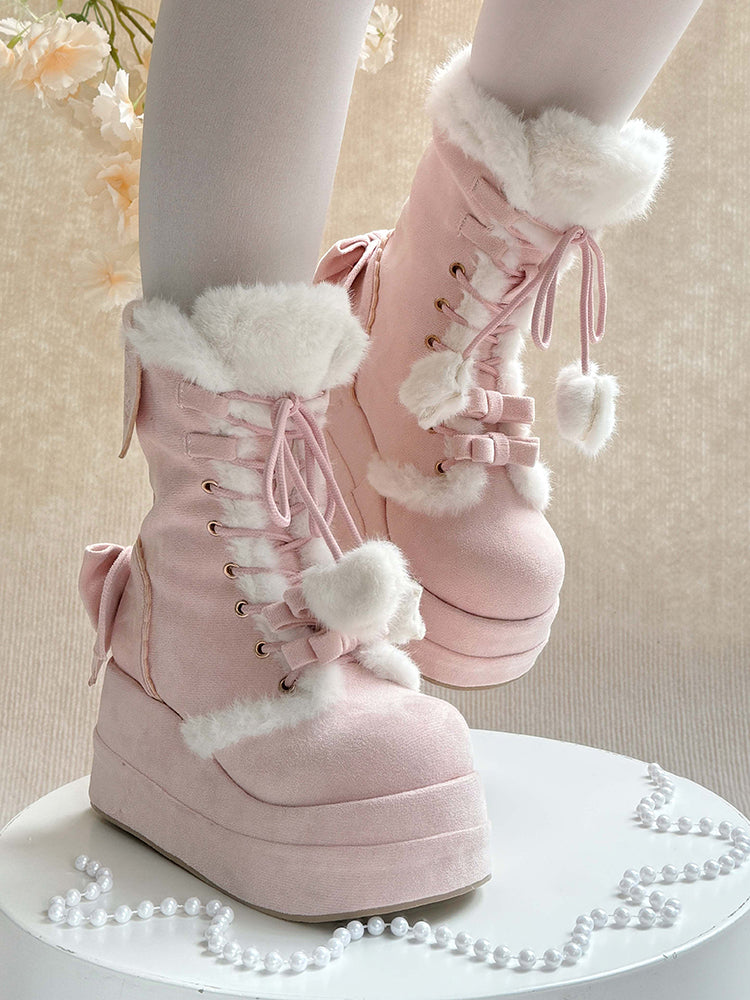 Pink Plush Rabbit Boot