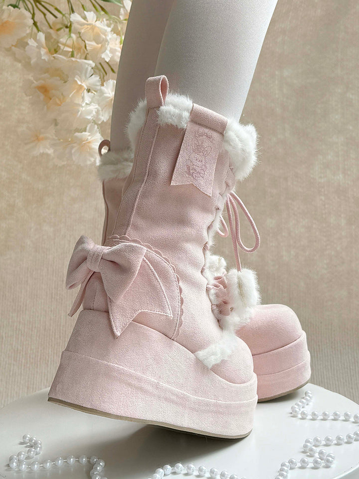 Pink Plush Rabbit Boot