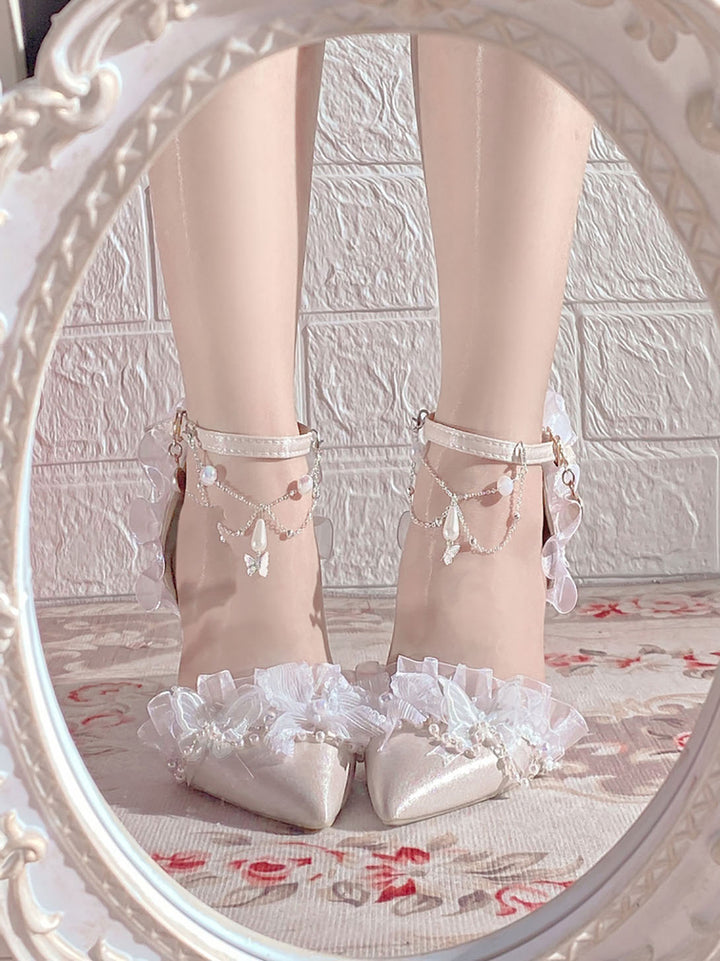 Elegant Bow Decoration Lolita High Heels