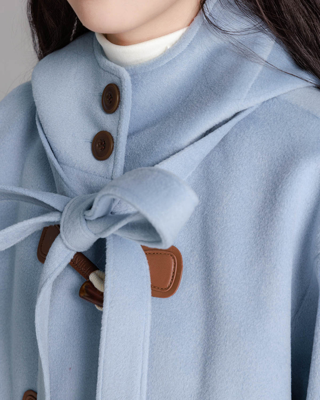 Blue College-style Toggle Coat