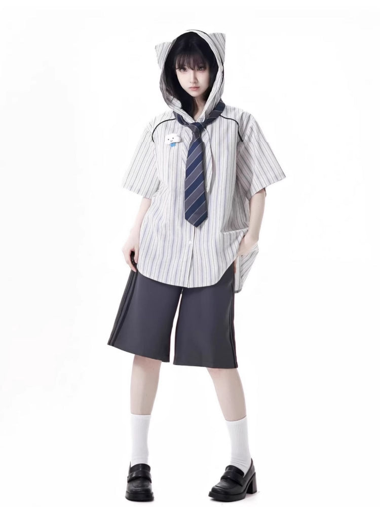 Summer Striped Casual Shirt / Shorts