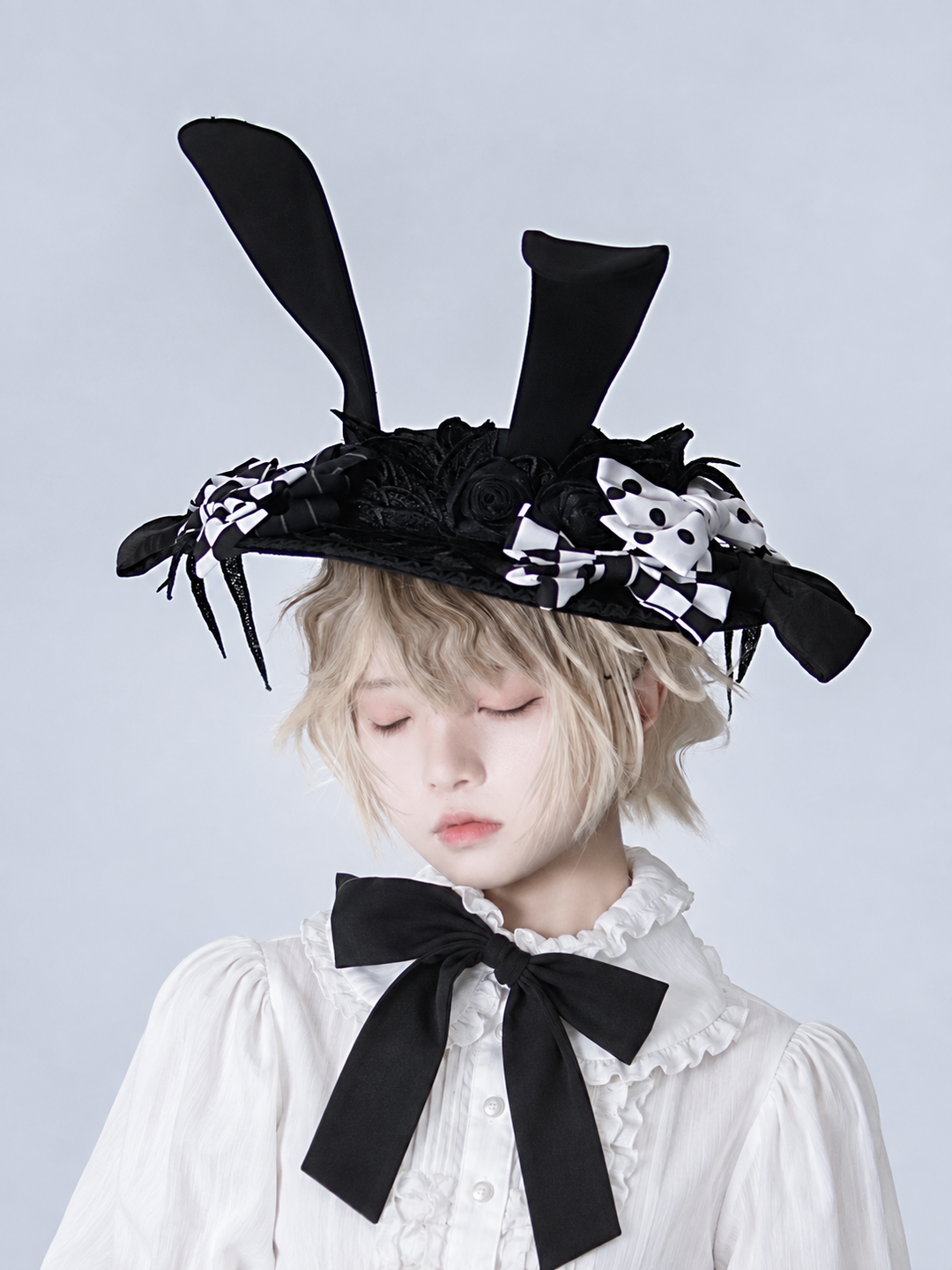 Bunny Theater Black Rabbit Ears Hat