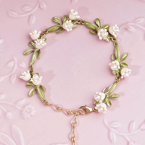 lily flower bracelet Lily Flower Pearl Bracelet