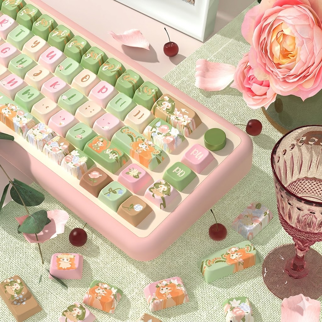 Mucha Garden Art Nouveau Keycaps for Mechanical Keyboards