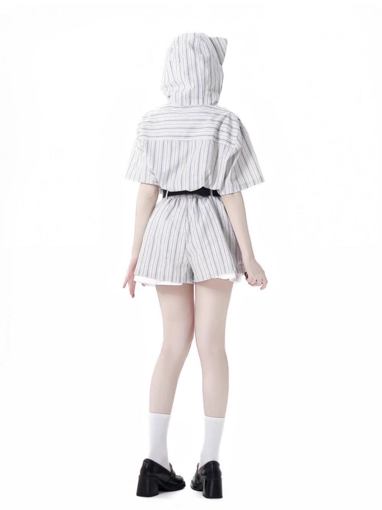 Summer Striped Casual Shirt / Shorts