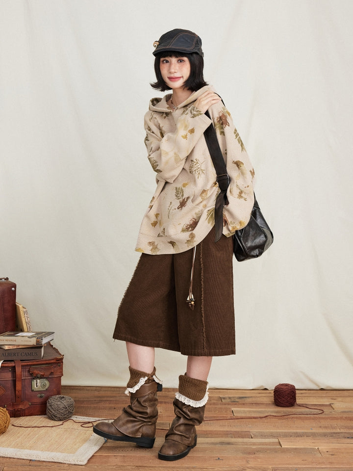 AOP Tree Shadow Print Hoodie