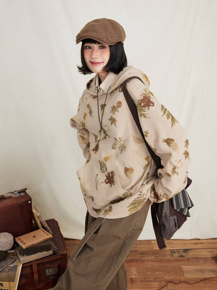 AOP Tree Shadow Print Hoodie