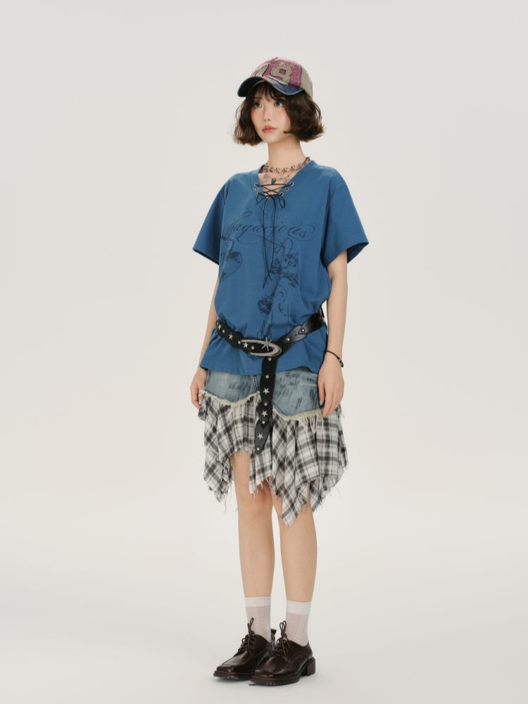 Adorable V-Neck Tie-Waist Casual Summer Top