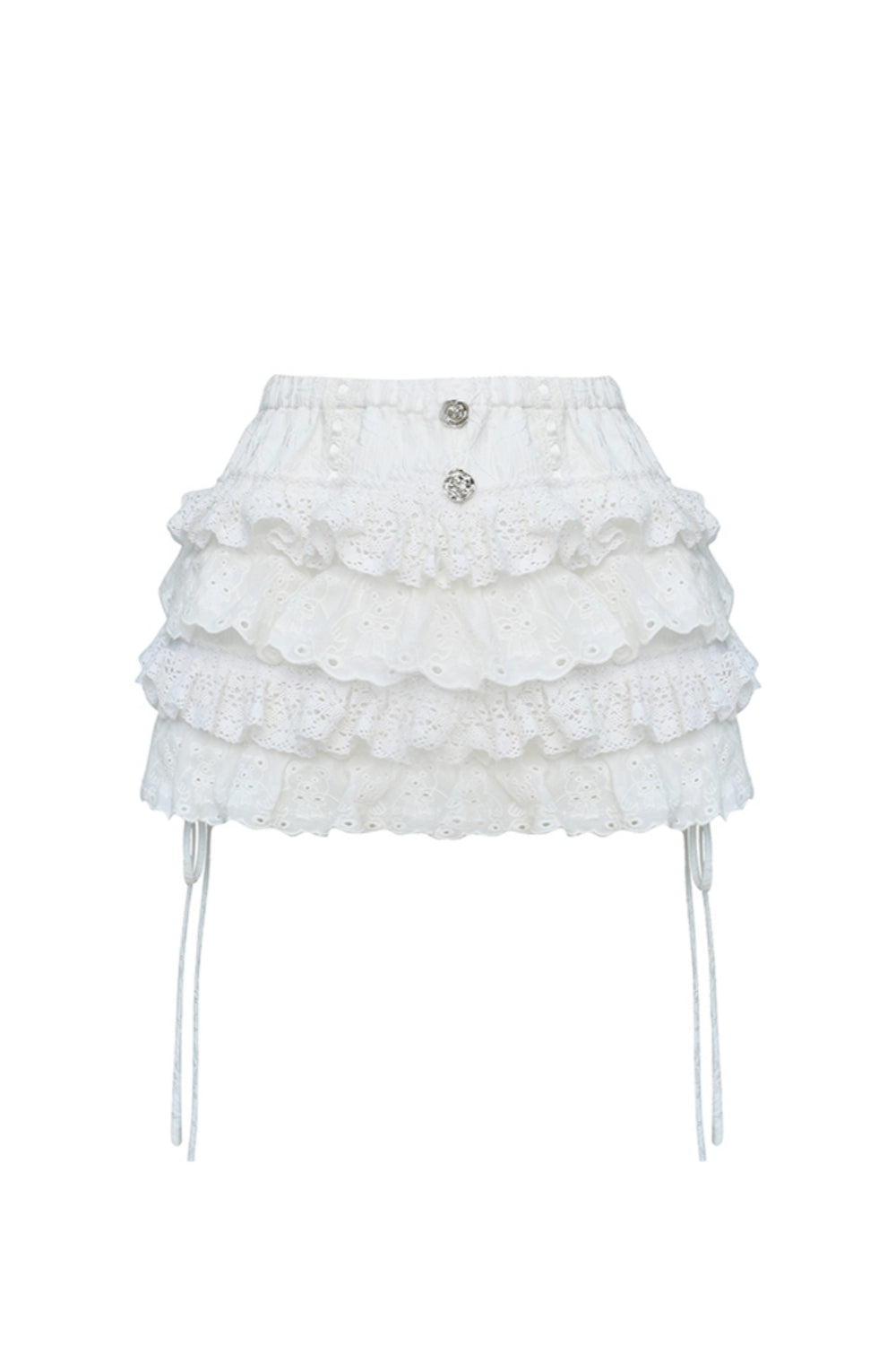 Angel Island White Lace Hooded Top and Tiered Skirt