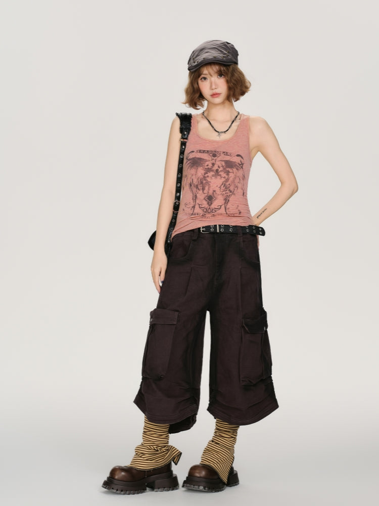 Angel Wing Print Tank Top