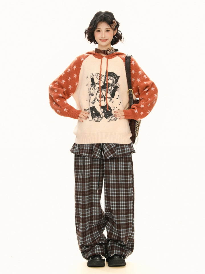 Anime Portrait Color Block Hoodie