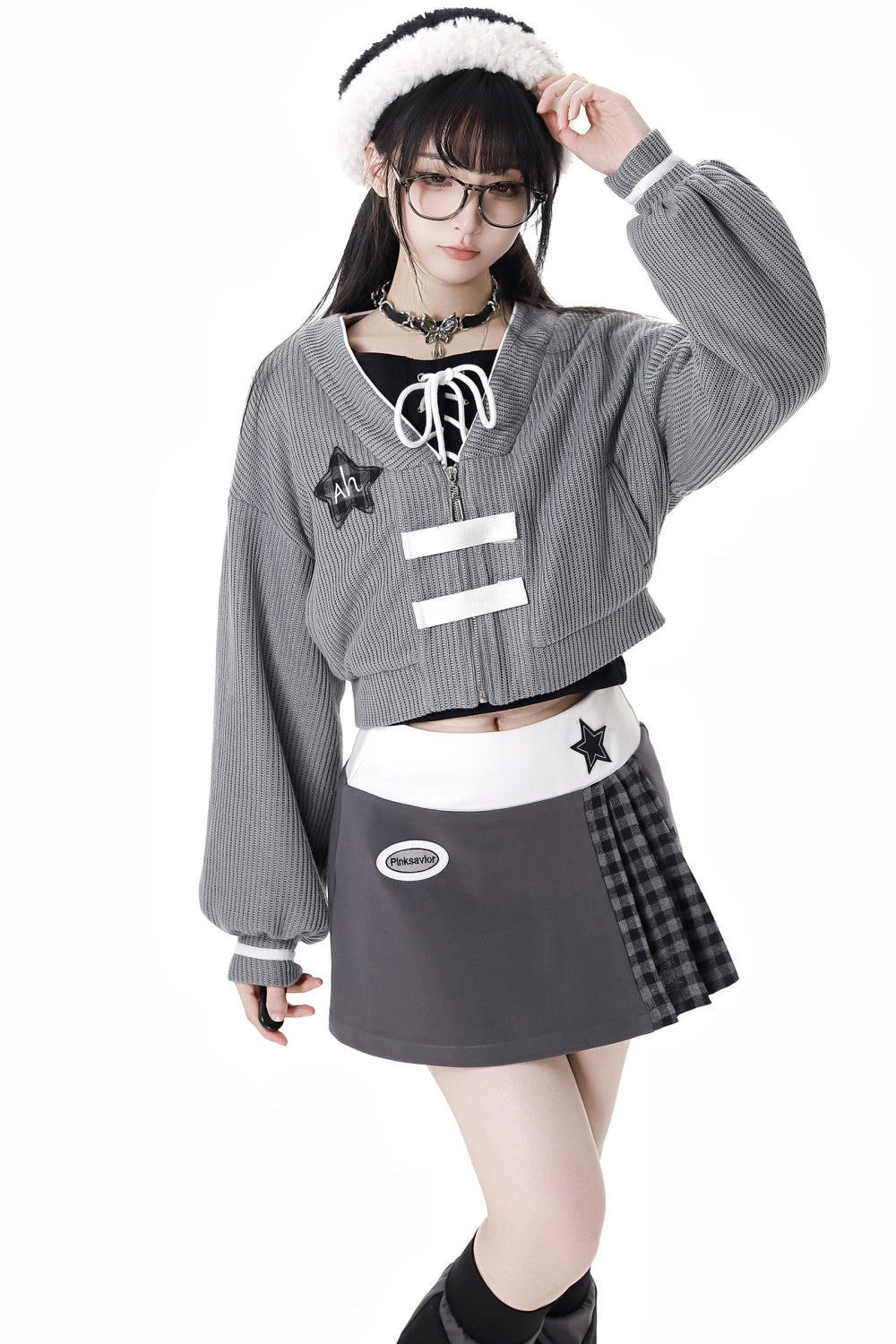 Antarctic Star Gray Knit Cardigan /Top / Skirt