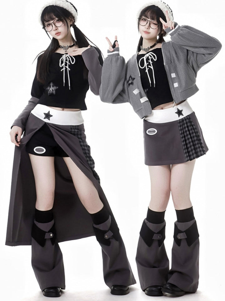 Antarctic Star Gray Knit Cardigan /Top / Skirt