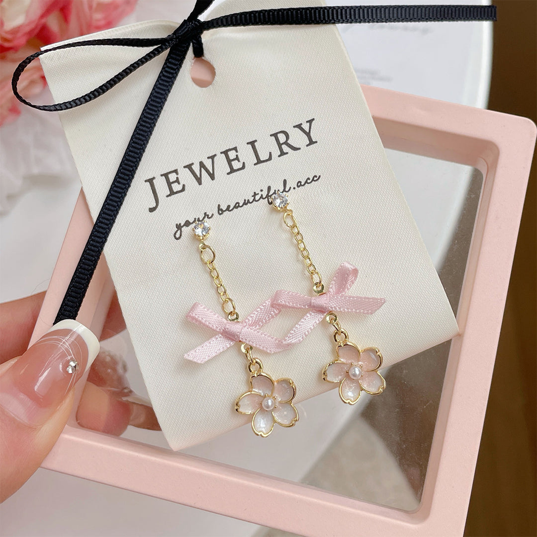 Bow Cherry Blossom Earrings