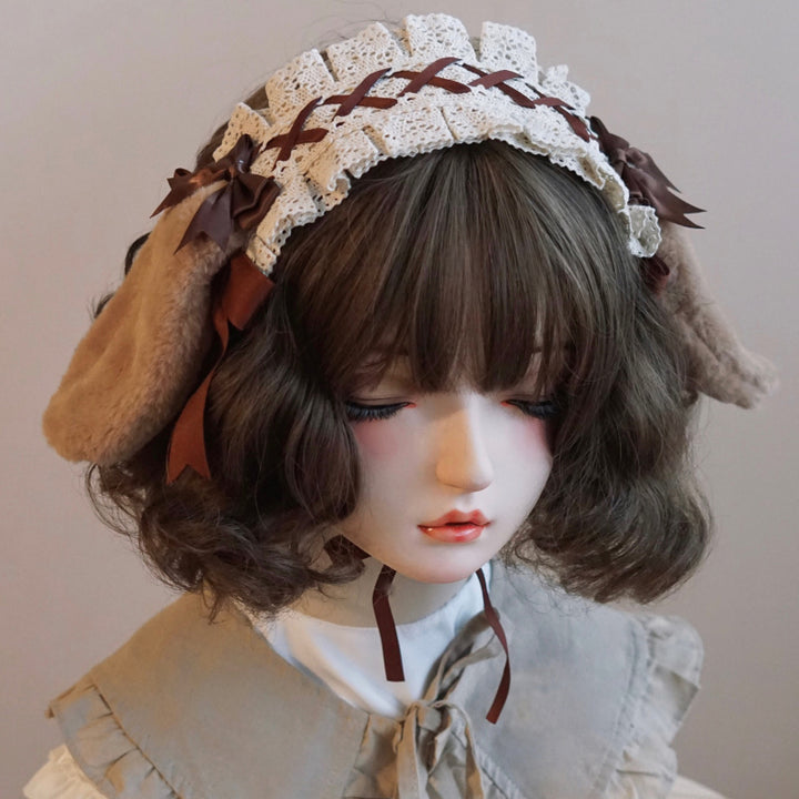 Brown Bow Bunny Ear Headband