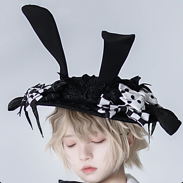 Bunny Theater Black Rabbit Ears Hat